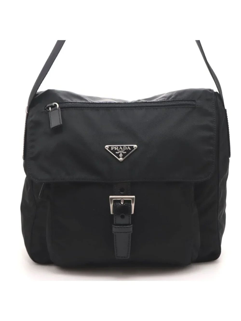 Prada Shoulder Bag Black Nylon Leather